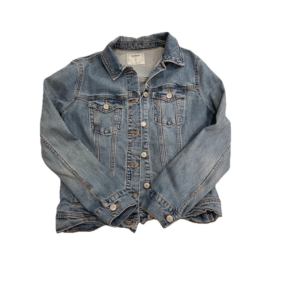 Old Navy Jacket Woman's Size Medium Blue‎ Denim Button Up Jean Jacket